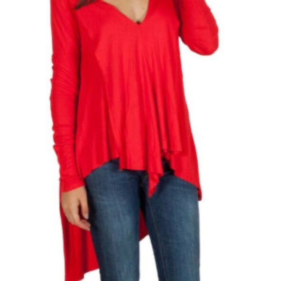 Free People Tops - Free People Red Uptown Turtleneck tunic top